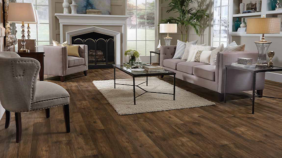 hardwood flooring installation in living room